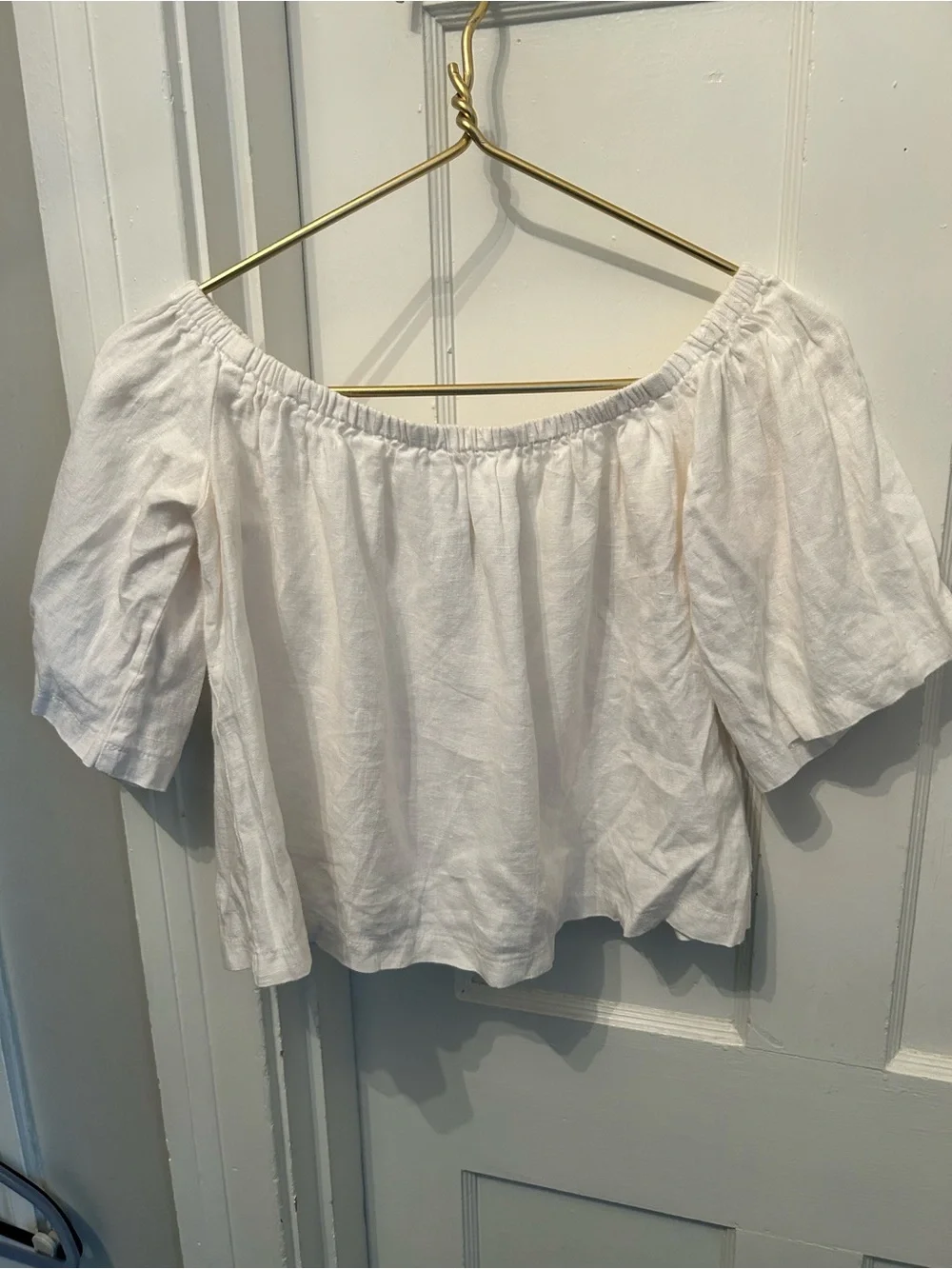 Reformation Off Shoulder  linen top sz XS